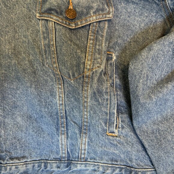 VTG Embossed Denim Trucker Jean Jacket Polaris ATV Snowmobile Mens XXL USA - Picture 4 of 12
